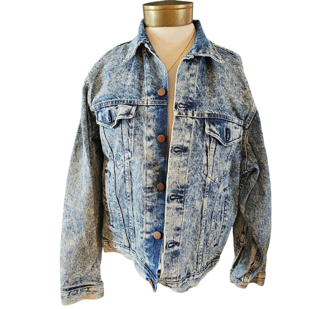Vintage Bristol Blues Acid Wash Denim Jacket Mens XL 46 Made in USA 80s Trucker